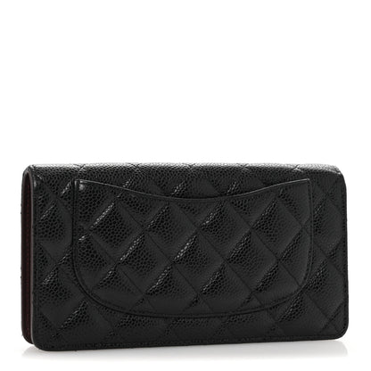 Chanel Caviar Quilted Yen Wallet Black 3 of 10