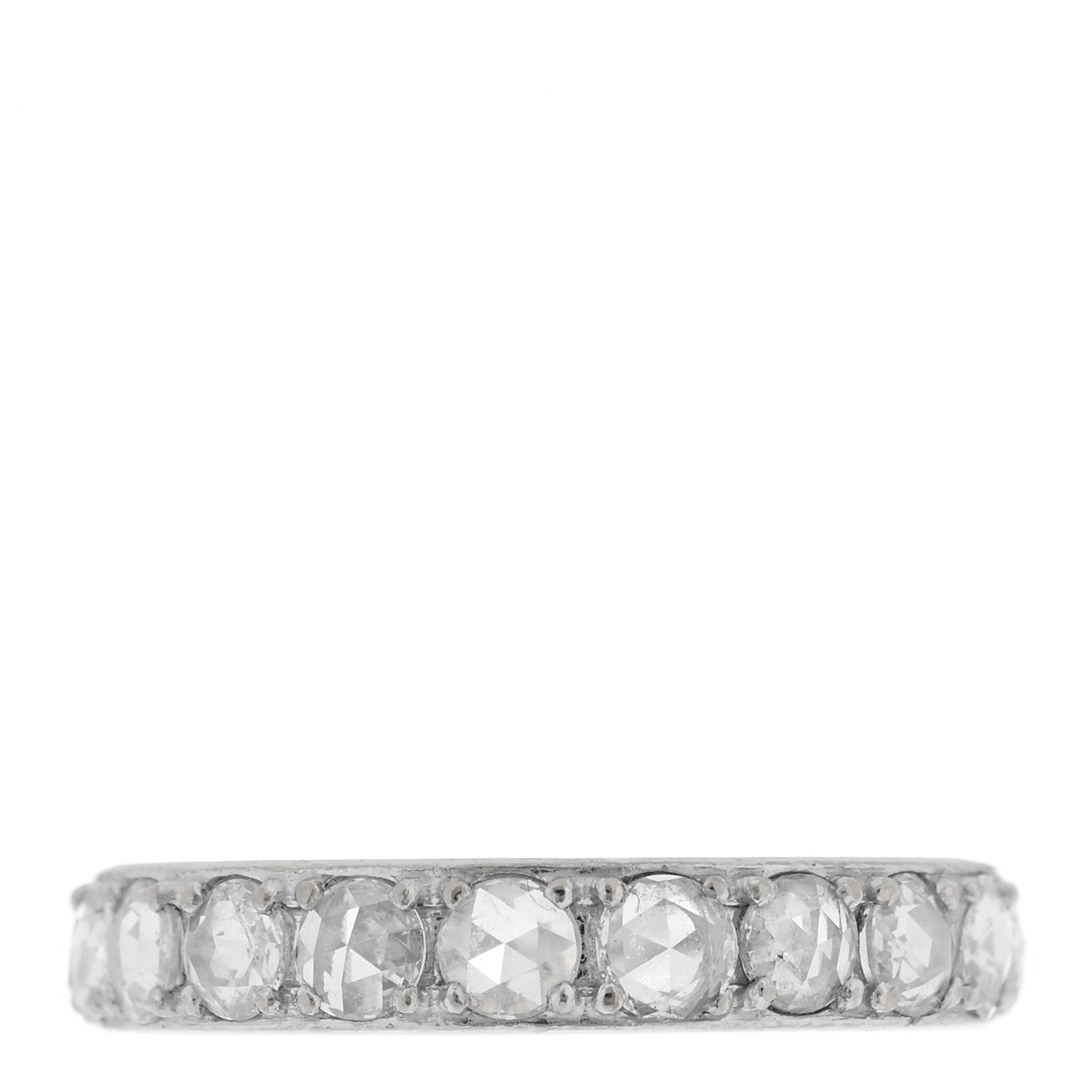 Tiffany 18K White Gold Diamond Metro Rose Cut Eternity Band Ring 53 6.25 1 of 5