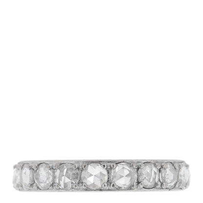 Tiffany 18K White Gold Diamond Metro Rose Cut Eternity Band Ring 53 6.25 1 of 5