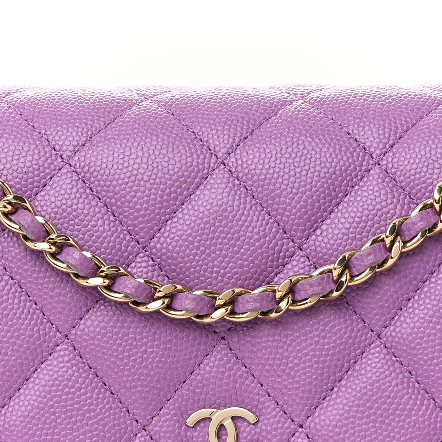 Chanel Caviar Quilted Wallet On Chain WOC Purple 9 of 12