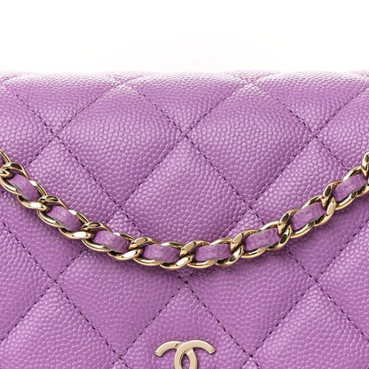 Chanel Caviar Quilted Wallet On Chain WOC Purple 9 of 12