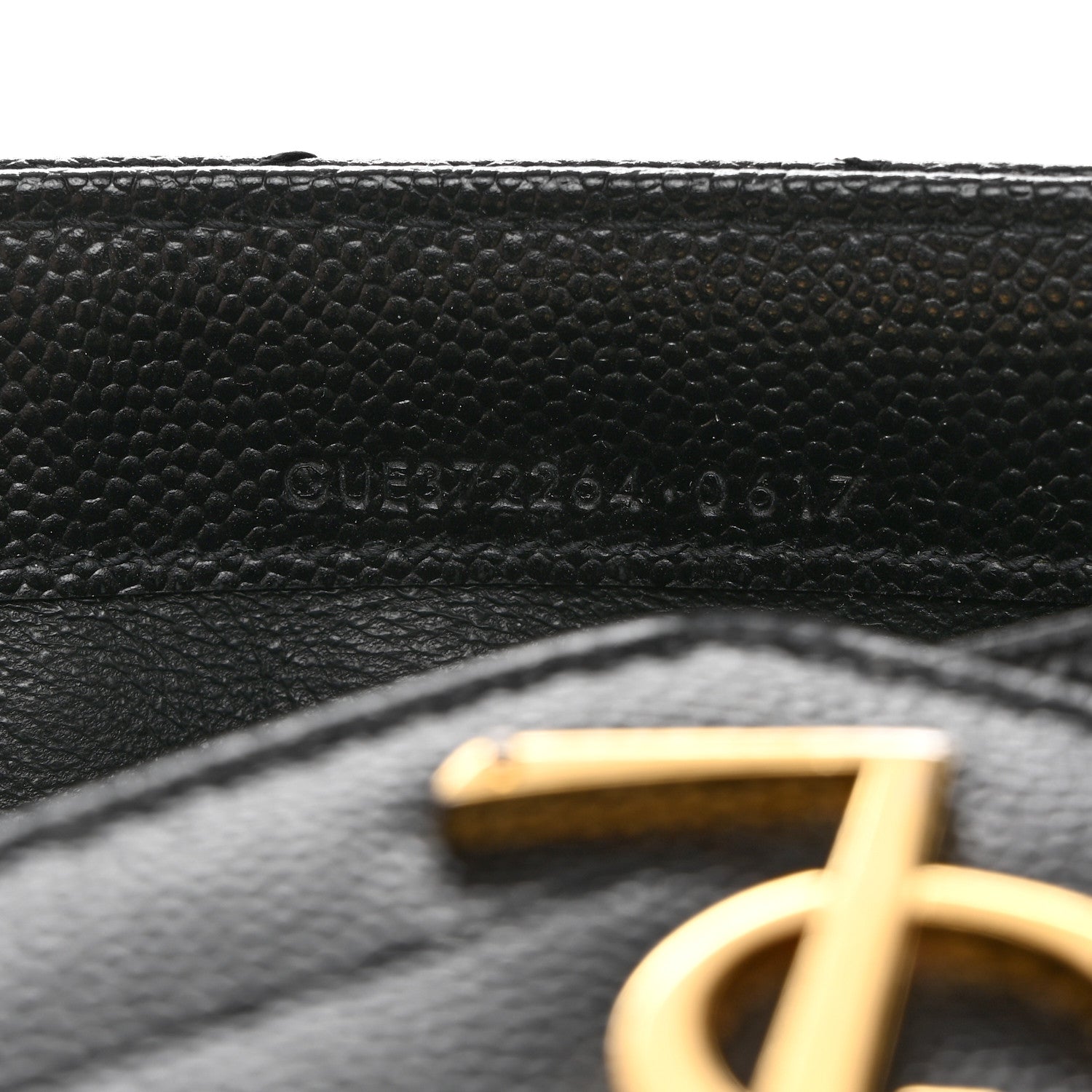 Saint Laurent SAINT LAURENT Grain De Poudre Matelasse Chevron Monogram Flap Wallet Black 7 of 7