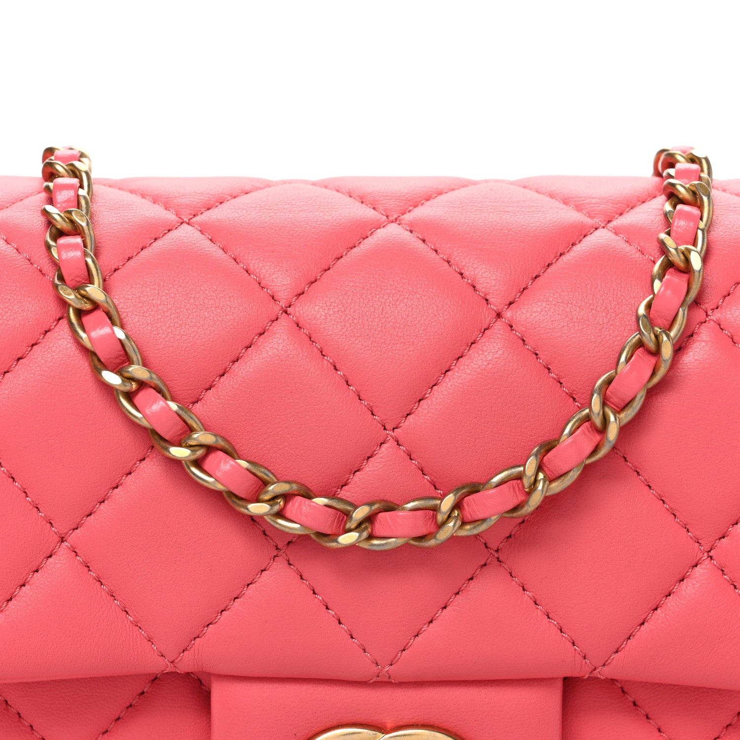 Chanel Lambskin Quilted Pearl Crush Mini Rectangular Flap Pink 8 of 10