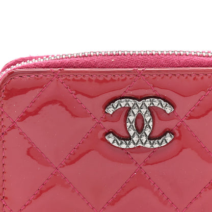Chanel Patent Calfskin Quilted Brilliant Zip Coin Purse Wallet Red 9 of 9
