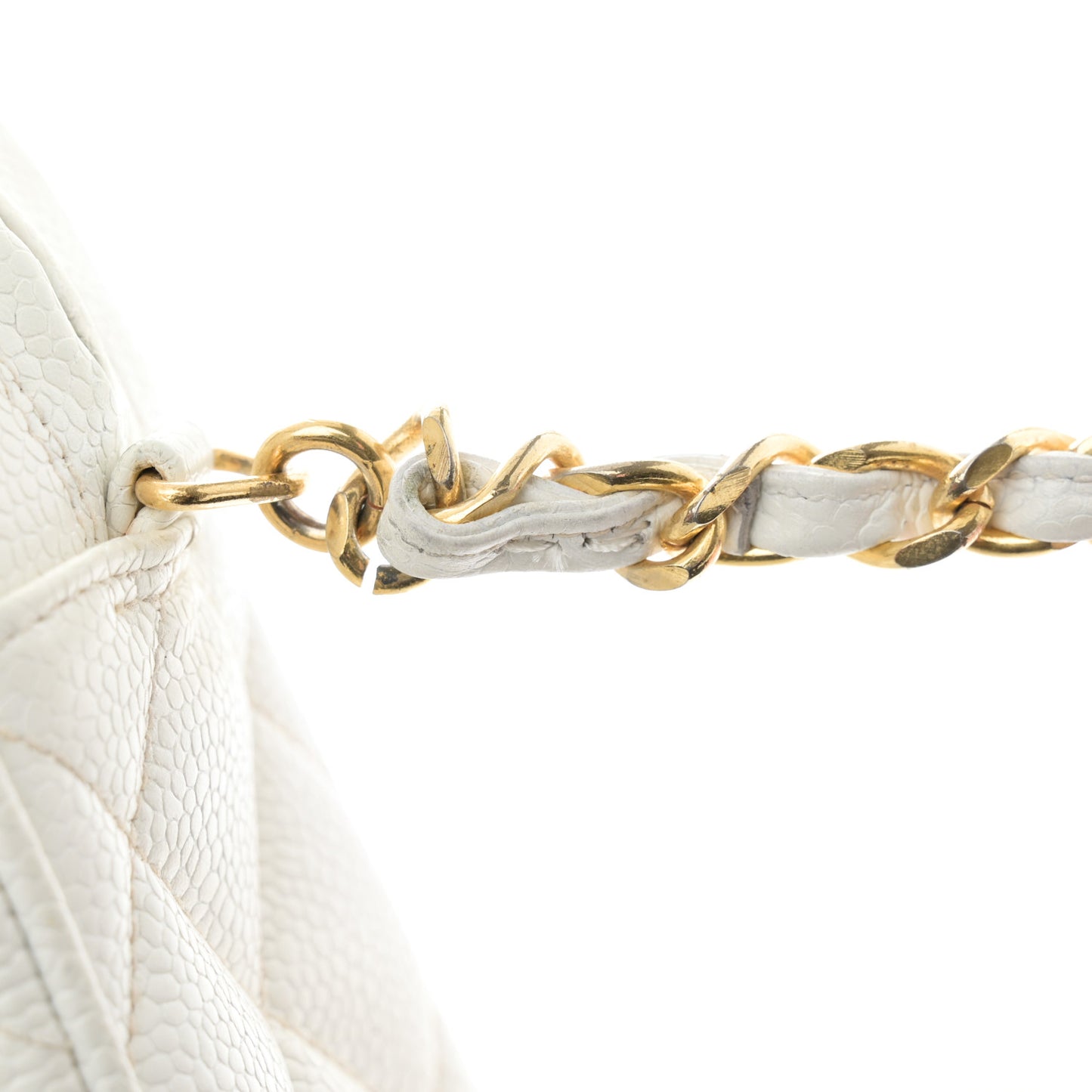 Caviar Quilted Camera Case White
