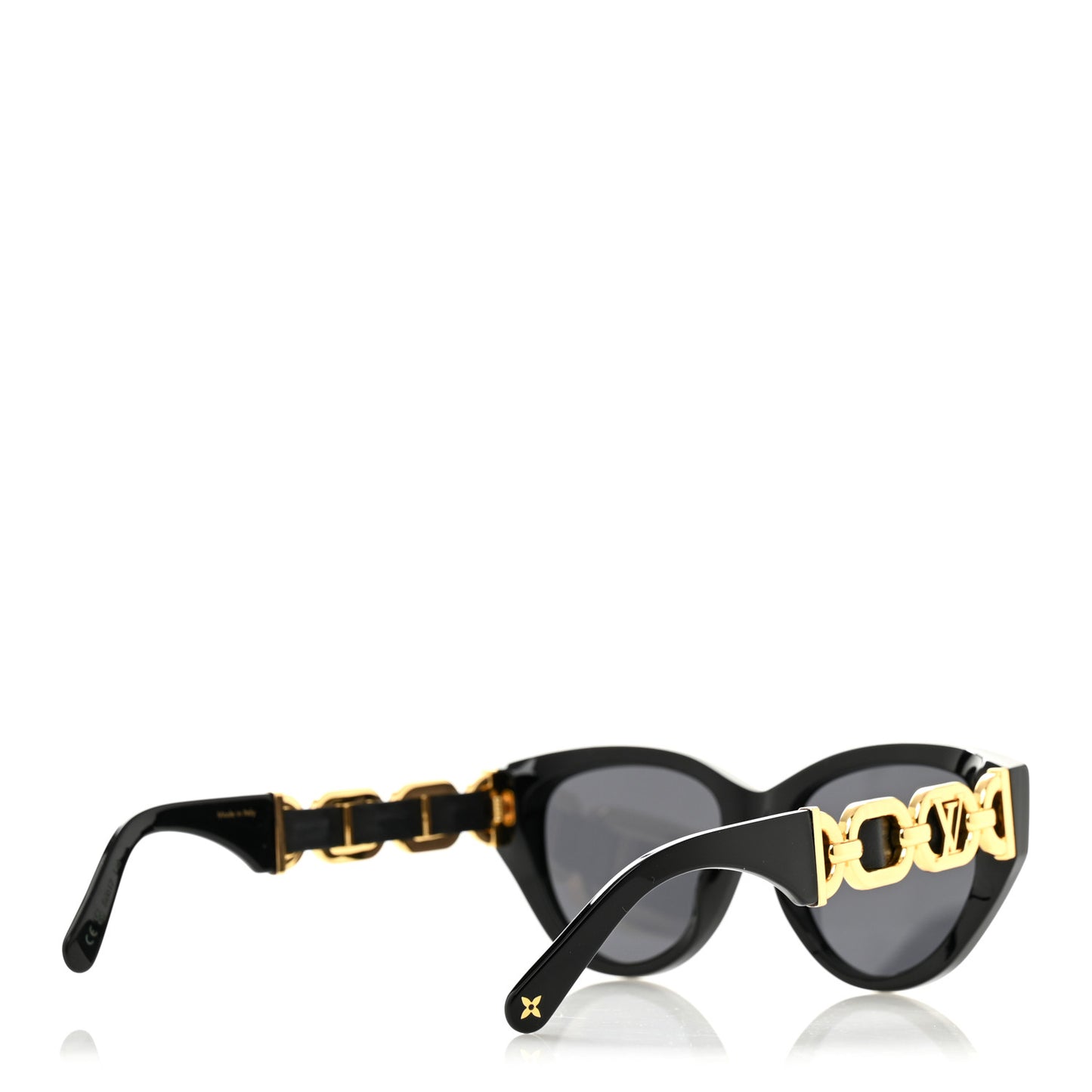 Acetate LV Chain Braided Maxi Square Sunglasses Z2640U Black