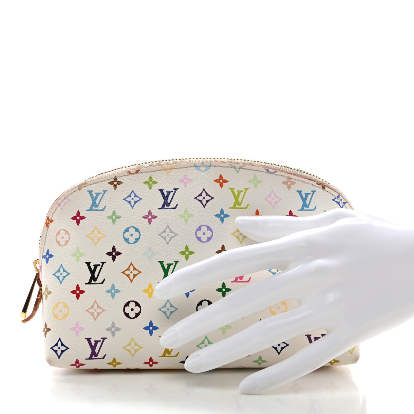 Monogram Multicolor Cosmetic Pouch White Litchi
