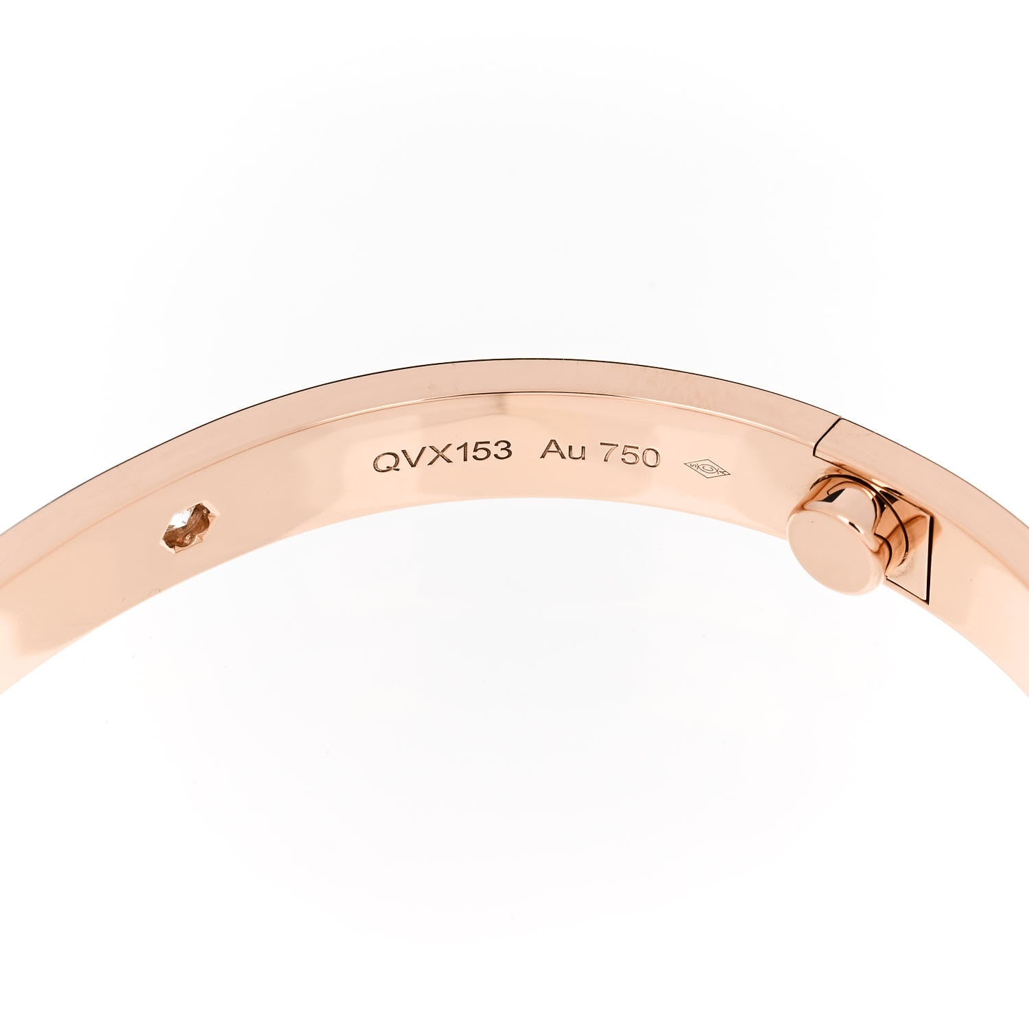 Cartier 18K Pink Gold 4 Diamond LOVE Bracelet 17 5 of 6