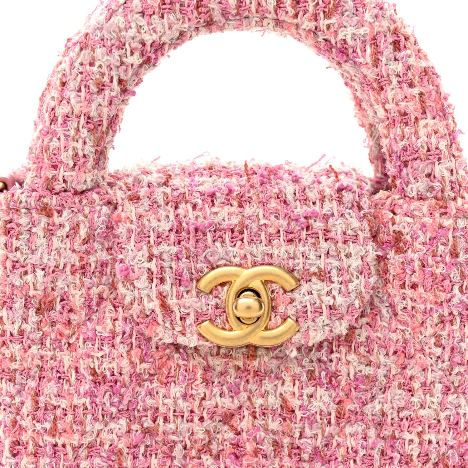 Chanel Tweed Quilted Mini Nano Kelly Shopper Pink 8 of 11