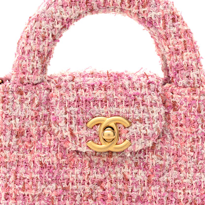Chanel Tweed Quilted Mini Nano Kelly Shopper Pink 8 of 11