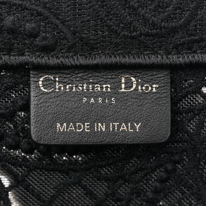 Christian Dior Embroidered 3D Macrame D-Lace Butterfly Medium Book Tote Black Multicolor 6 of 11