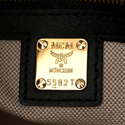 MCM Calfskin Linen Large Munchen Tote Black 7 of 15