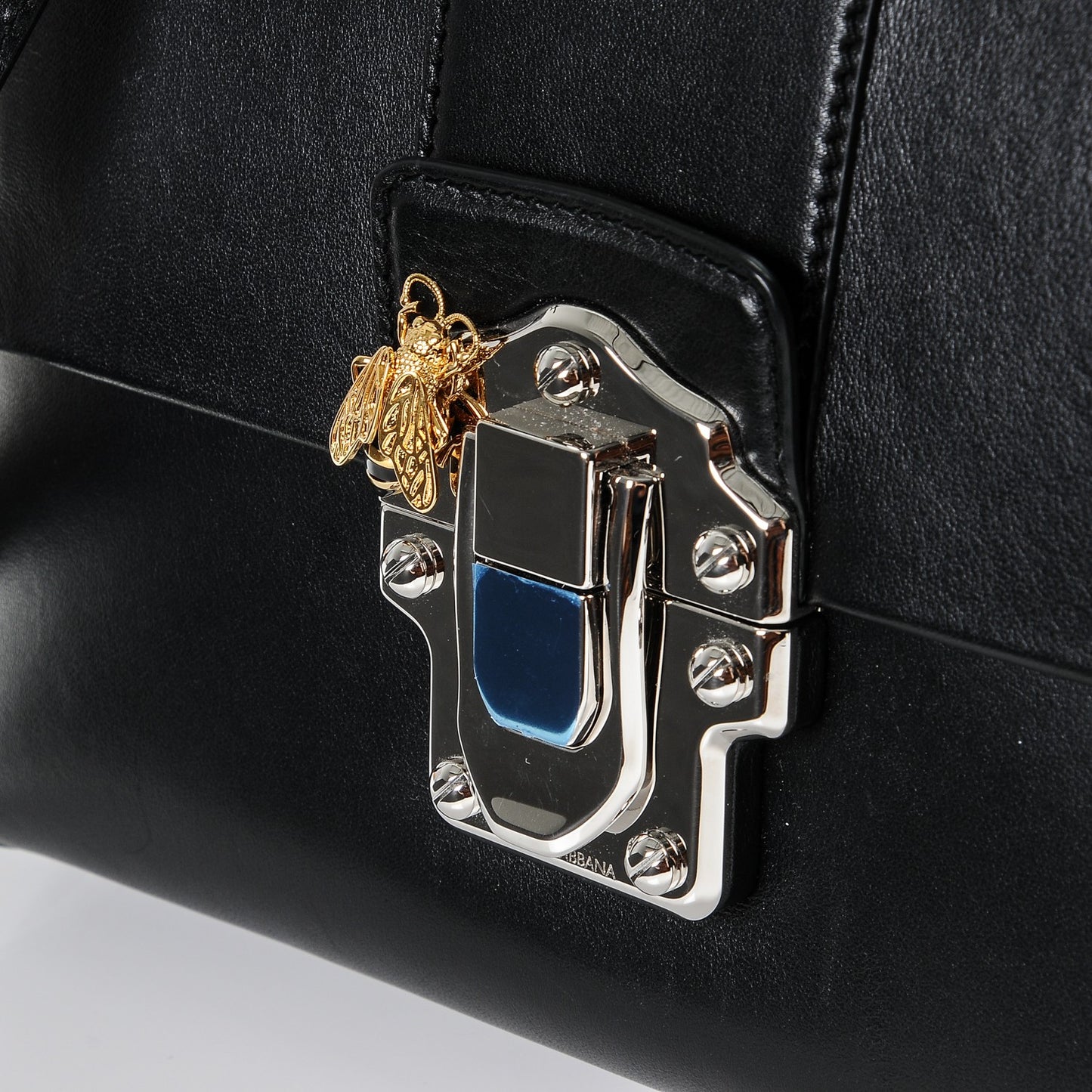Calfskin Lucia Small Satchel Nero Black
