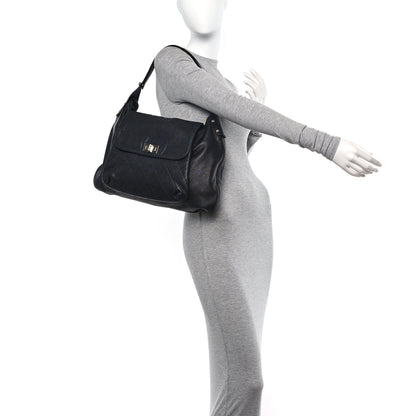 Chanel Caviar Stitched Pocket In The City Hobo Black 2 of 14