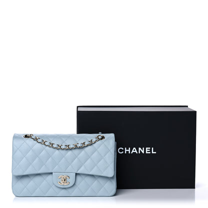 Chanel Caviar Quilted Medium Double Flap Light Blue 10 of 10