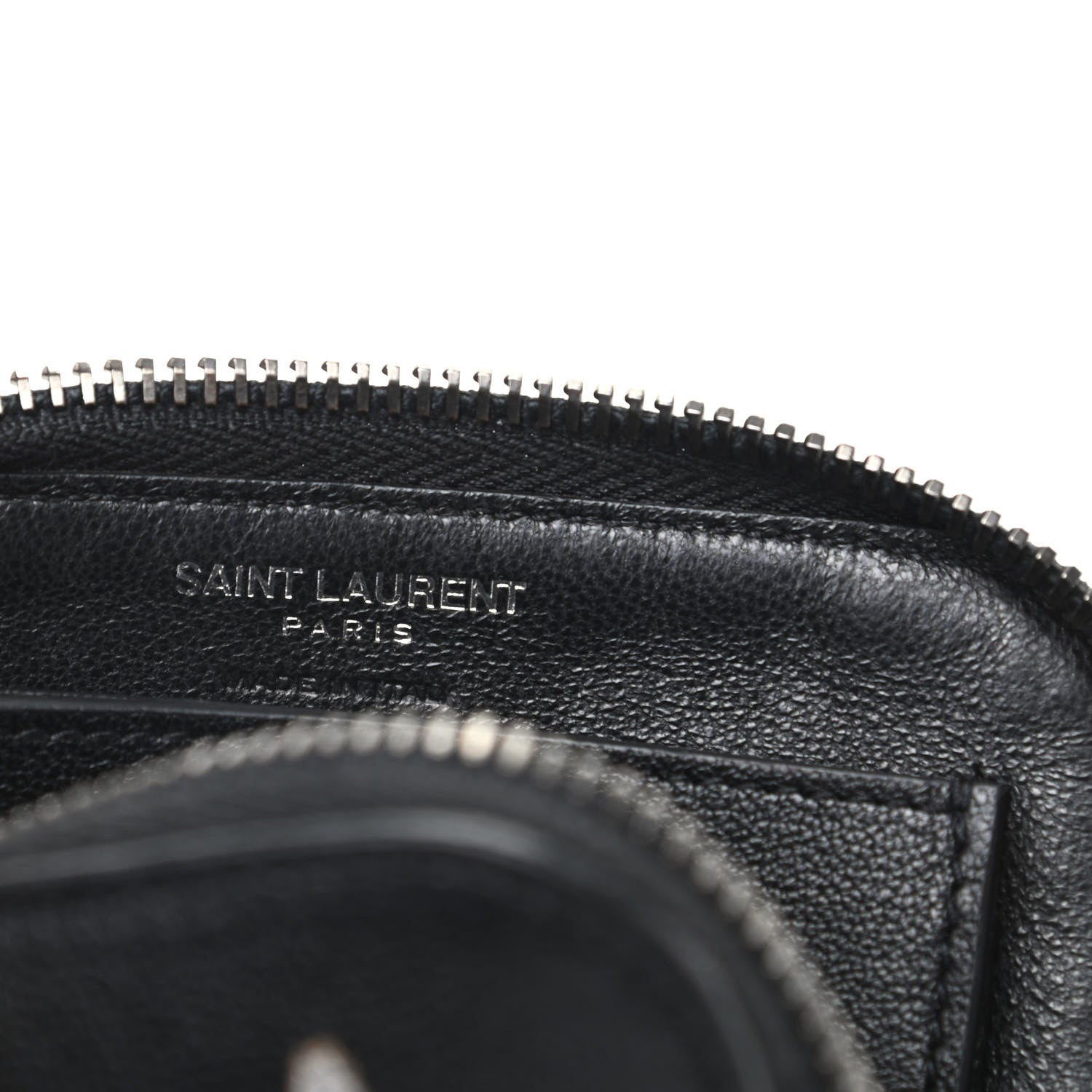 Saint Laurent Calfskin 5 Fragments Stars Zipped Coin Pouch Wallet Black 6 of 6