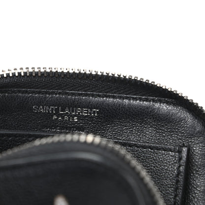 Saint Laurent Calfskin 5 Fragments Stars Zipped Coin Pouch Wallet Black 6 of 6