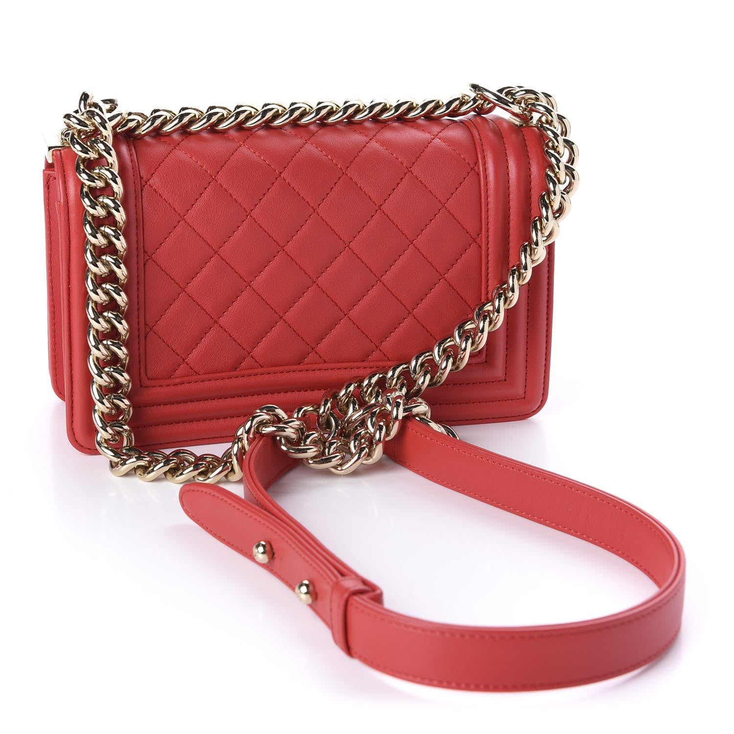 Chanel Lambskin Quilted Small Boy Flap Red 3 of 13