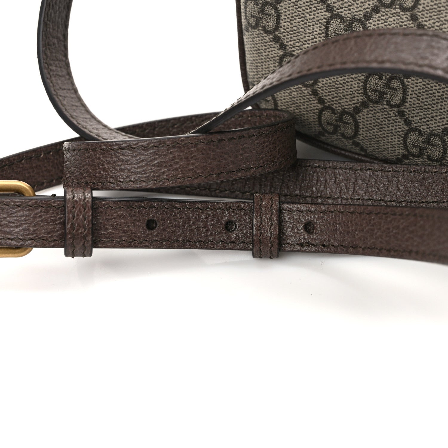 Gucci GG Supreme Monogram Mini Neo Vintage Double Zip Messenger Bag Beige New Acero Crop 13 of 13