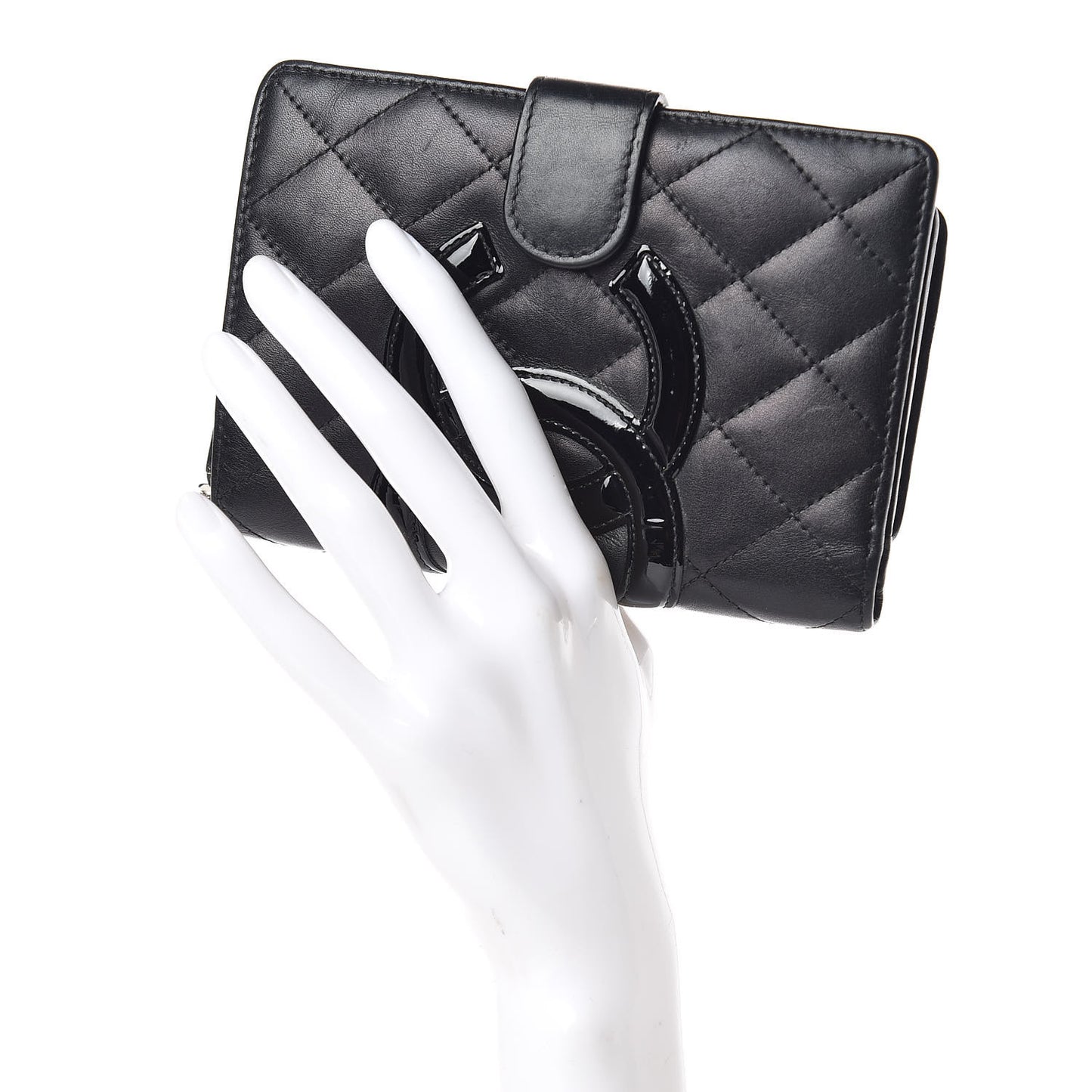 Calfskin Cambon Zipped Pocket Wallet Black
