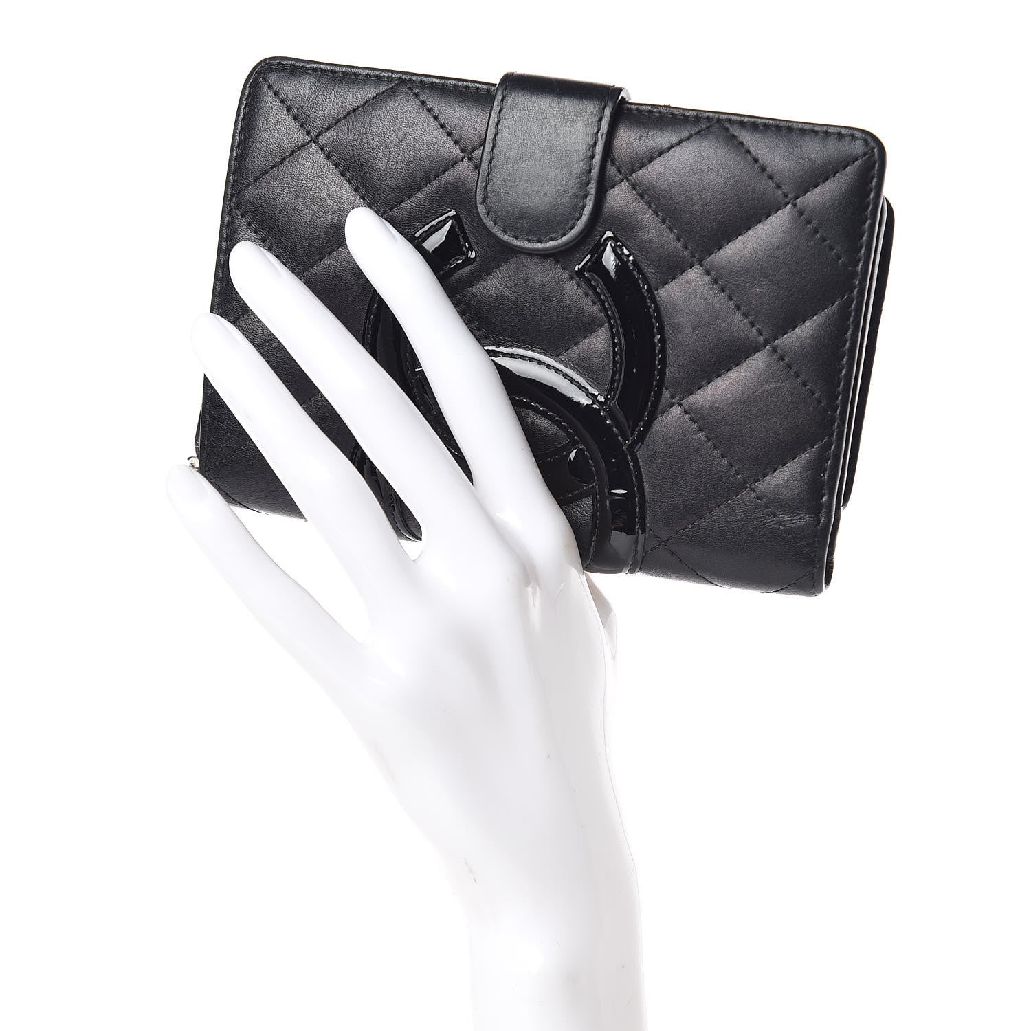 Chanel Calfskin Cambon Zipped Pocket Wallet Black 2 of 14
