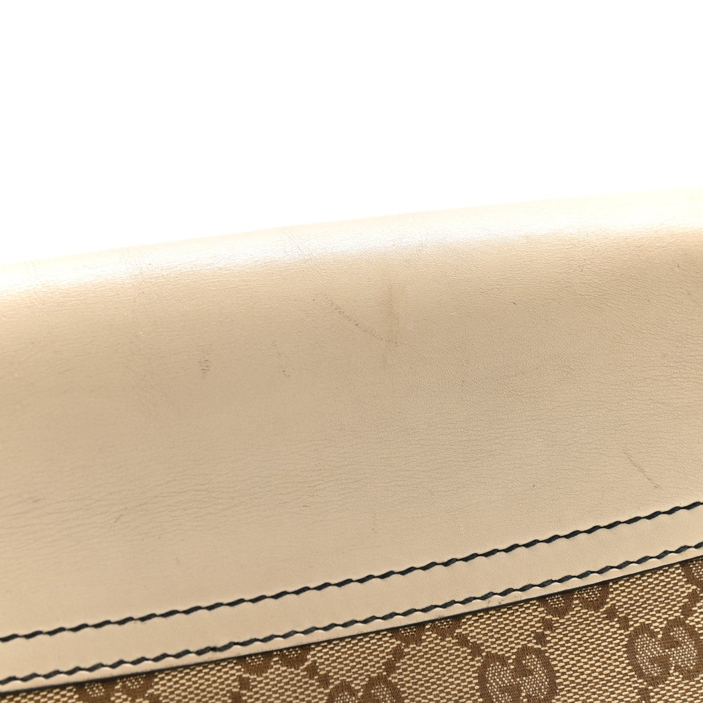 Monogram Margaux Calfskin Large Emily Chain Shoulder Bag Beige Ebony Mystic White
