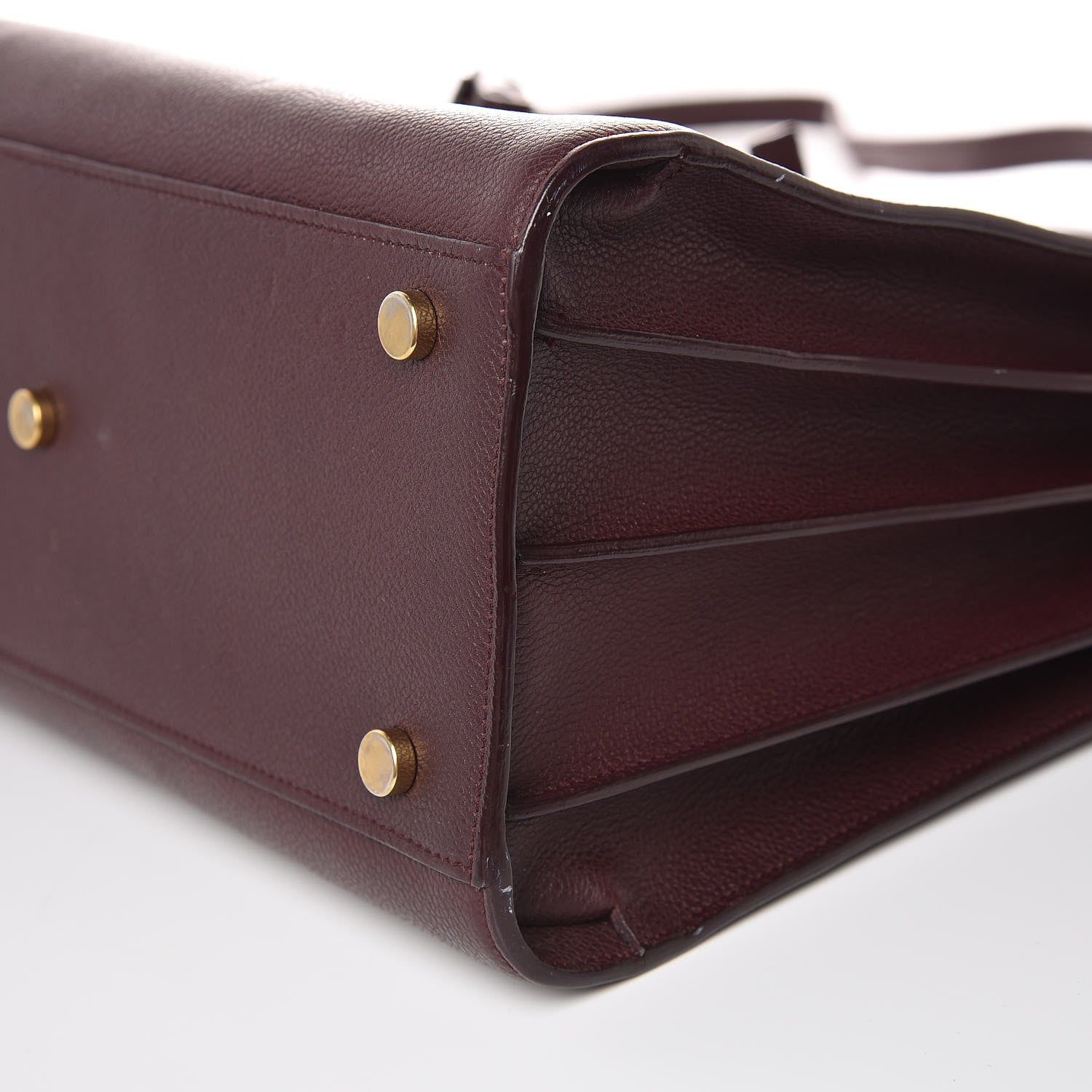 Saint Laurent Grained Calfskin Small Classic Sac De Jour Bordeaux 17 of 20