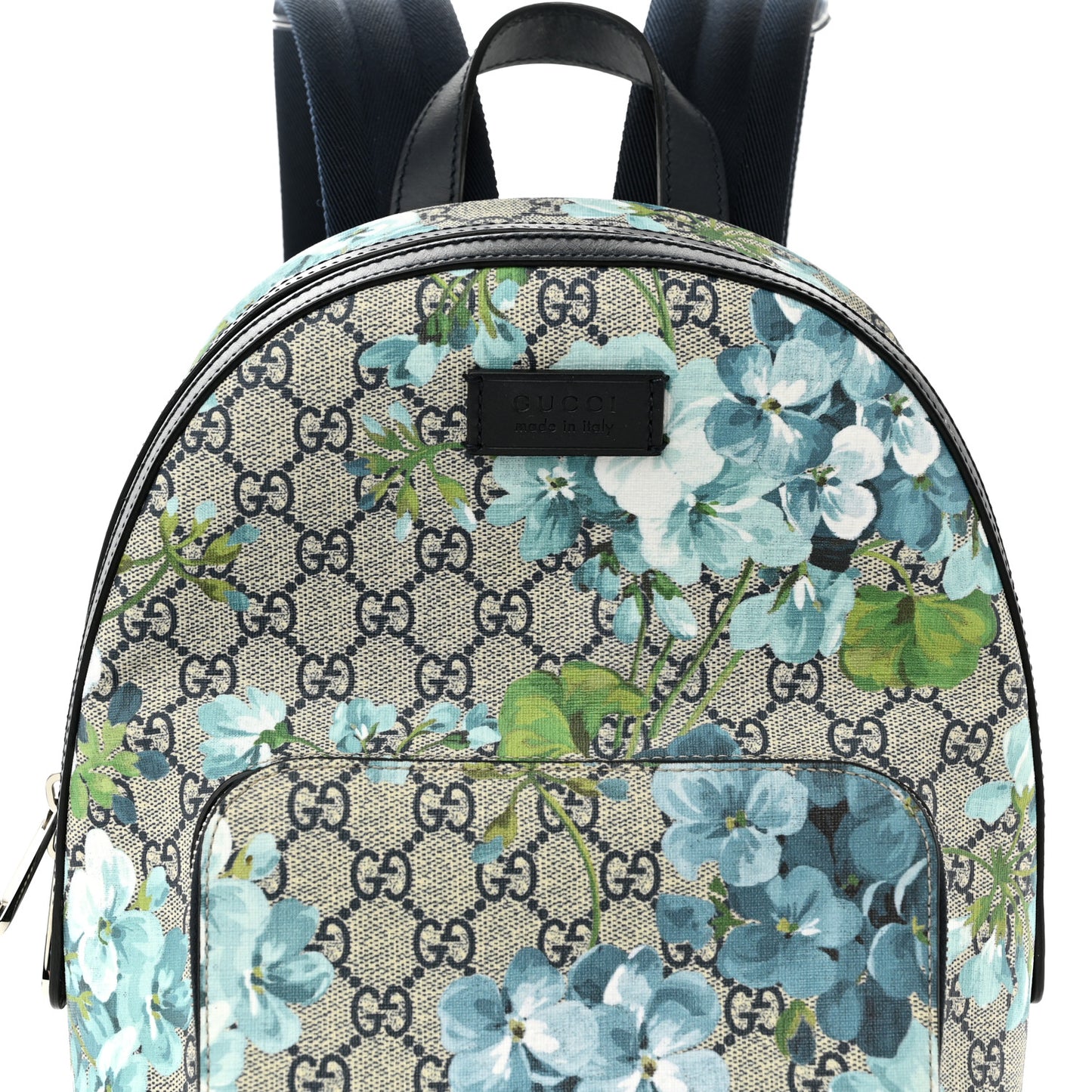 GG Supreme Monogram Blooms Small Day Backpack Blue
