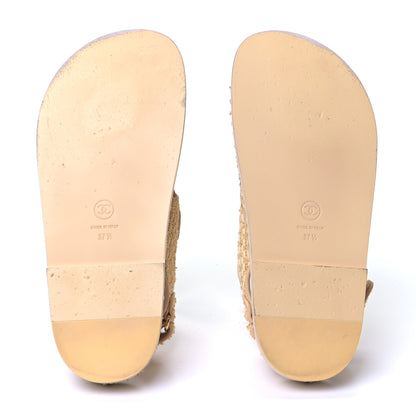 Chanel Braided Fabric Velcro Dad Sandals 37.5 Beige 4 of 4