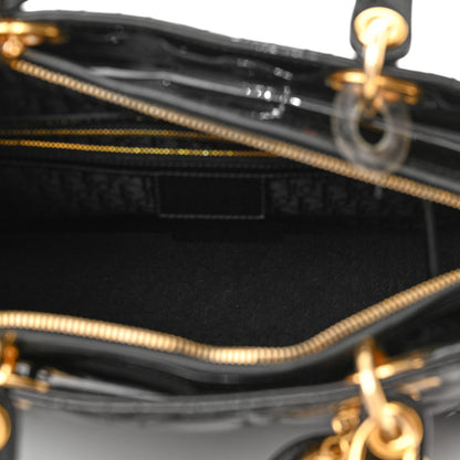 Christian Dior Patent Cannage Large Lady Dior Black 5 of 11