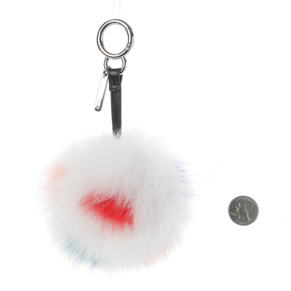 Fendi Fox Fur Polka Dot Pom Pom Bag Charm White 2 of 4