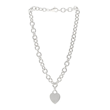 Tiffany Sterling Silver Heart Tag Pendant Necklace 3 of 4
