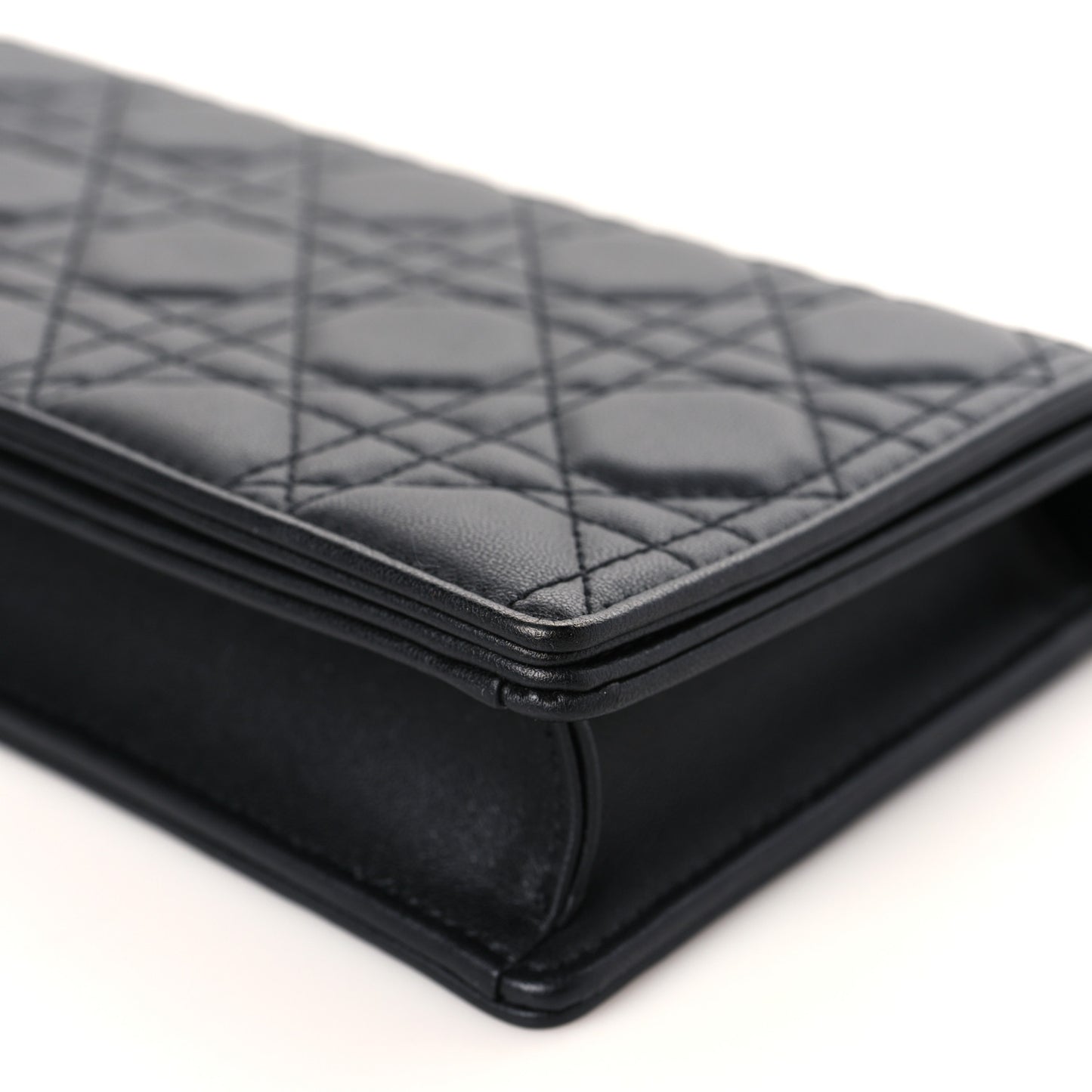 Lambskin Cannage Lady Dior Pouch Black