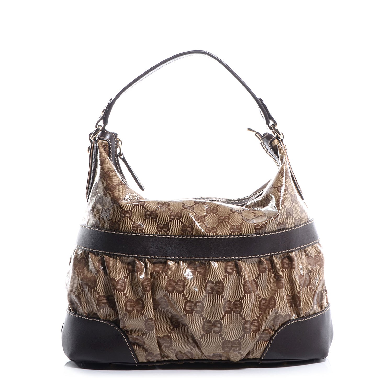 Crystal Monogram Mix Hobo Dark Brown