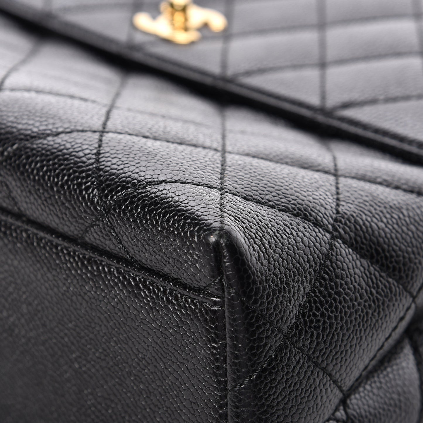 Caviar Quilted Jumbo Kelly Flap Black