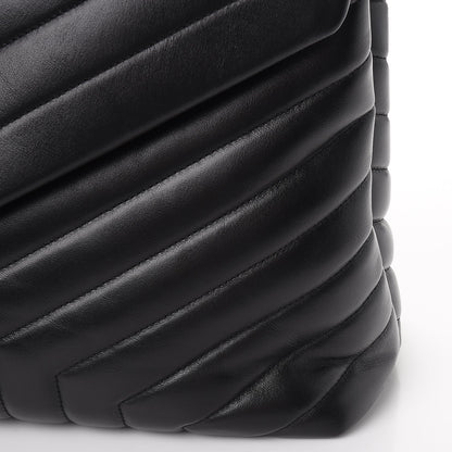 Saint Laurent Calfskin Y Quilted Monogram Large Loulou Chain Satchel Black 9 of 10