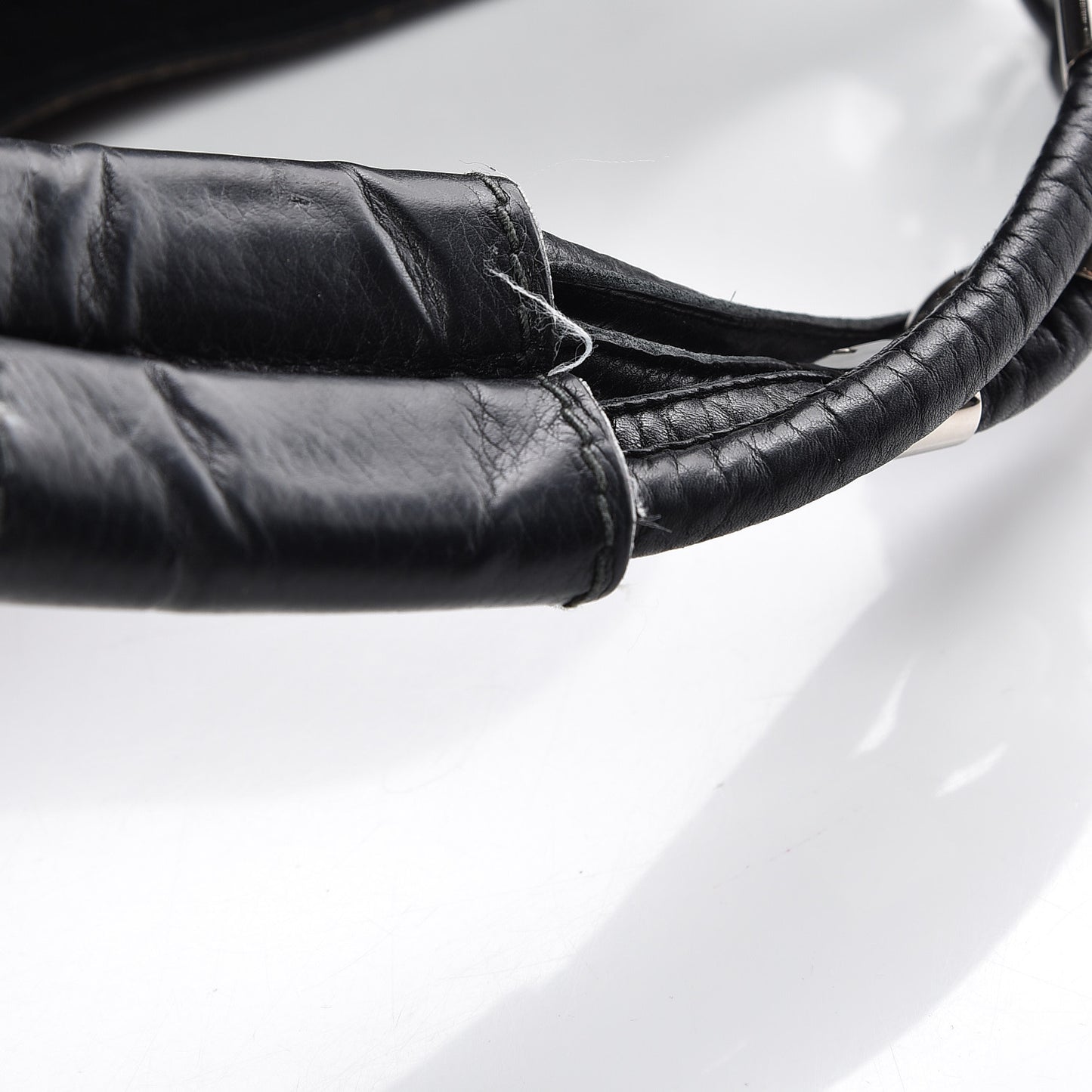 Calfskin Large Techno Horsebit Hobo Black