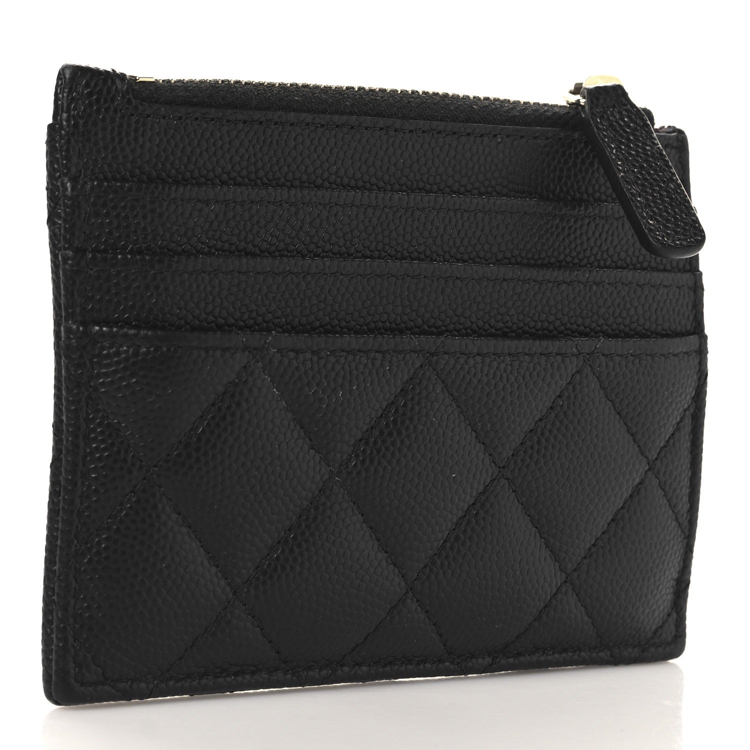 Chanel Caviar Quilted CC Zip Card Holder Black 3 of 8