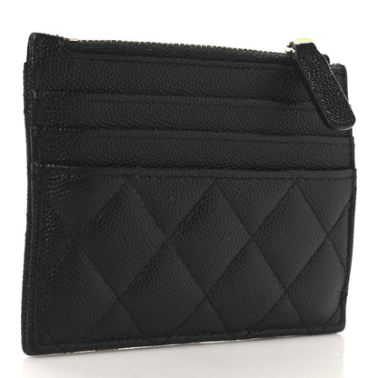 Chanel Caviar Quilted CC Zip Card Holder Black 3 of 8