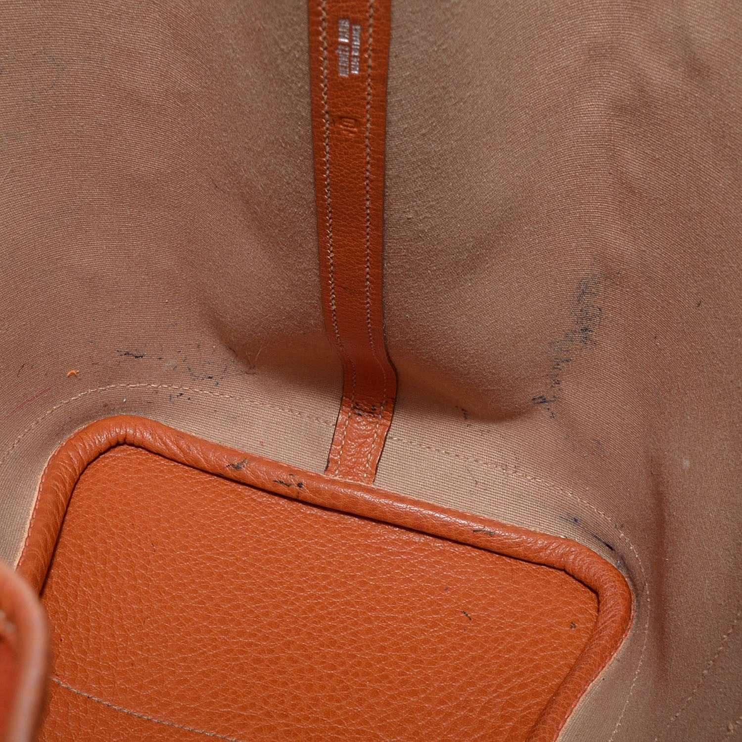 Hermes Toile Leather Garden Party Tote 36 MM Orange 9 of 12
