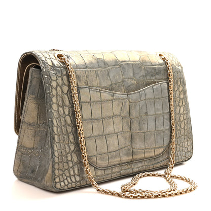 Chanel Metallic Alligator 2.55 Reissue 226 Flap Blue Gold 3 of 10