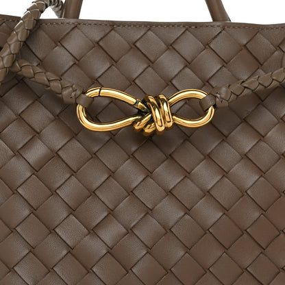 Bottega Veneta Nappa Intrecciato Small Andiamo Shoulder Bag Taupe Grey 7 of 9