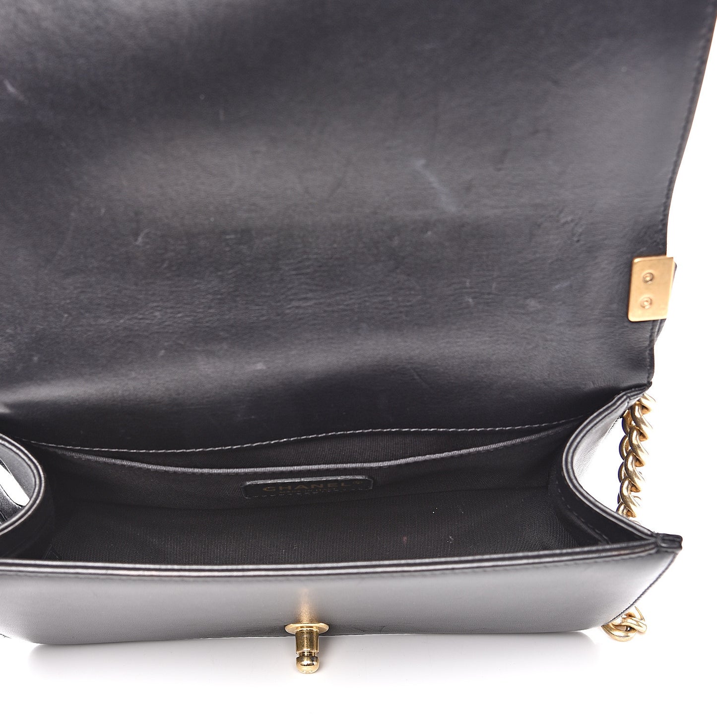 Lambskin Quilted Medium Boy Flap Black