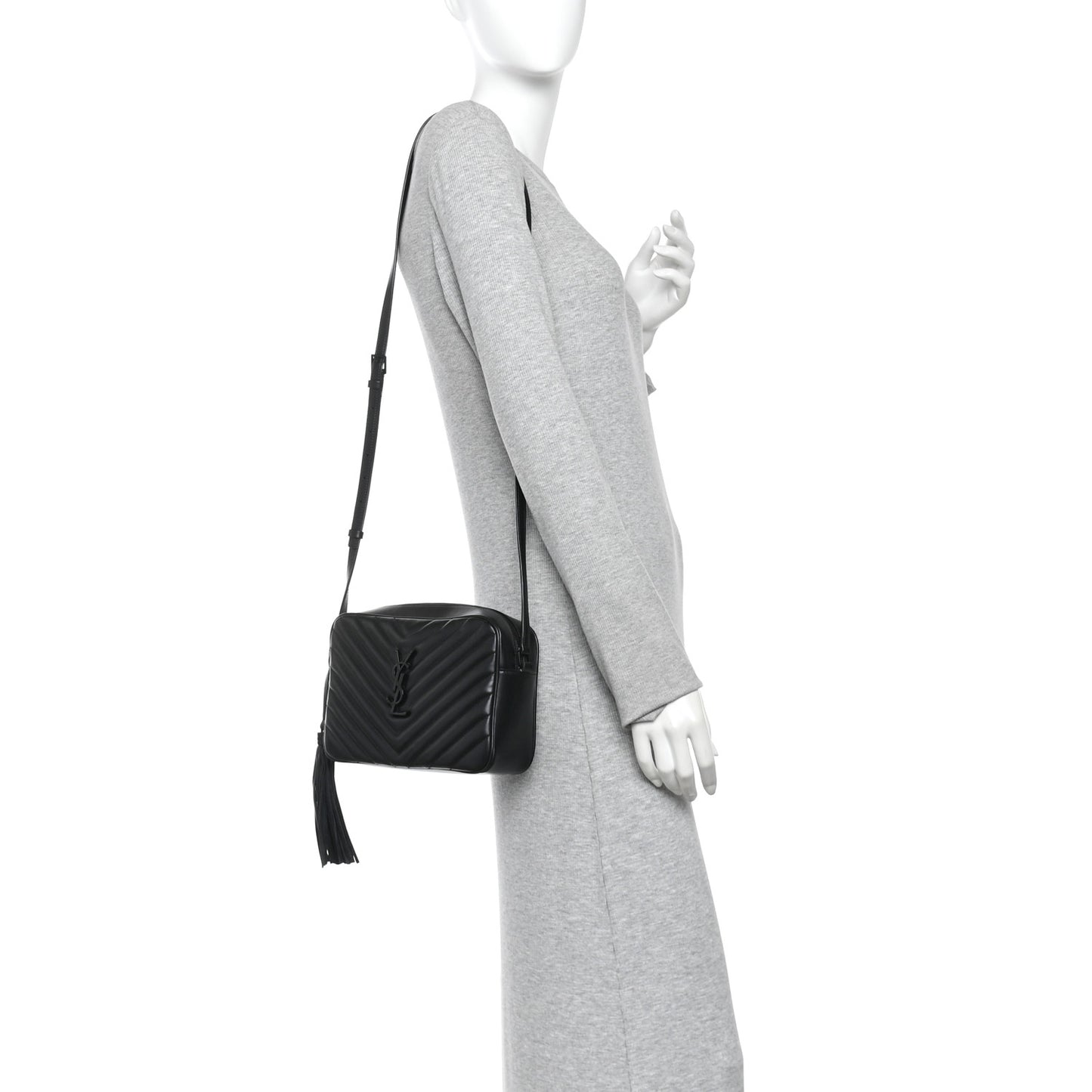 Calfskin Matelasse Monogram Monochrome Lou Camera Bag Black