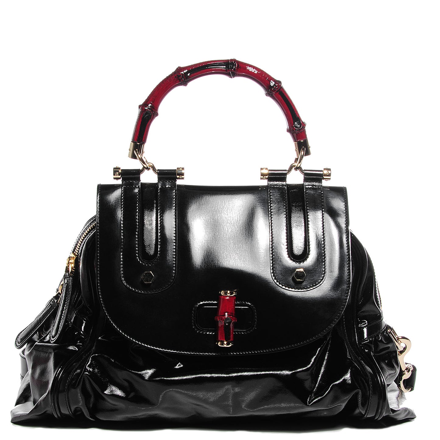 Dialux Pop Bamboo Handle Tote Black