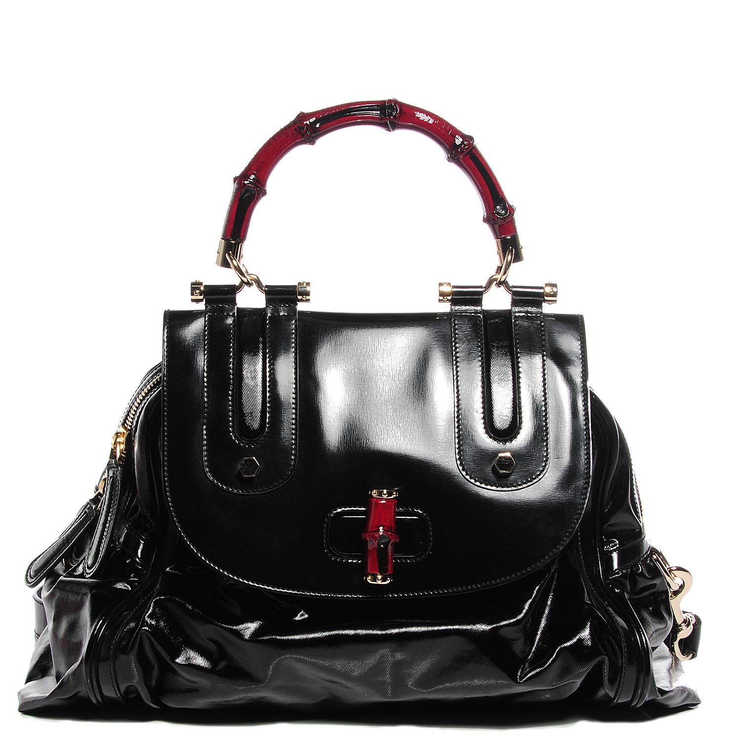 Gucci Dialux Pop Bamboo Handle Tote Black 1 of 9