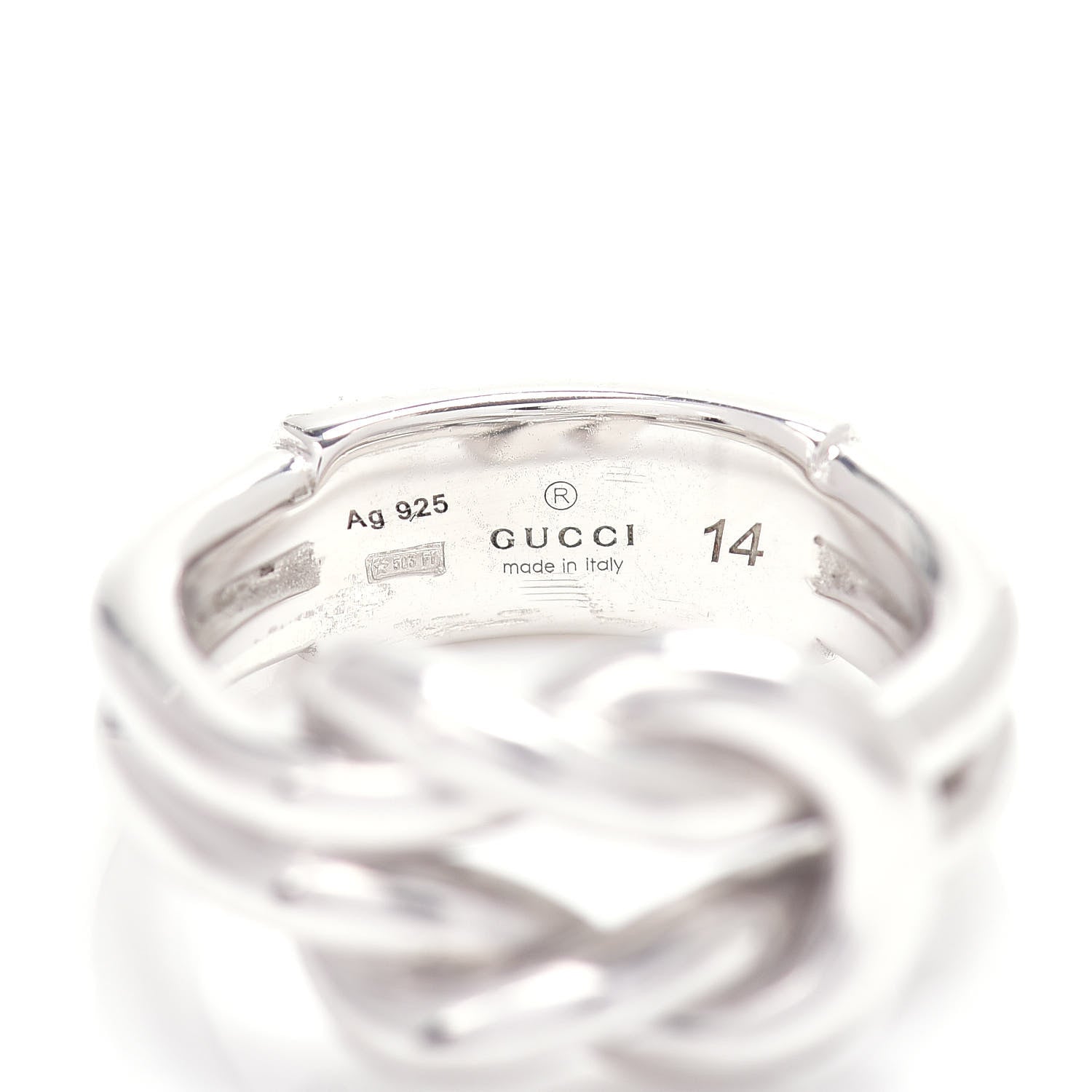 Gucci Sterling Silver Knot Ring 54 6.75 692892 – FASHIONPHILE