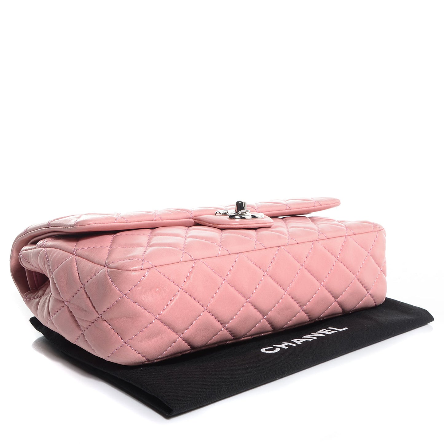 Lambskin Medium Double Flap Pink