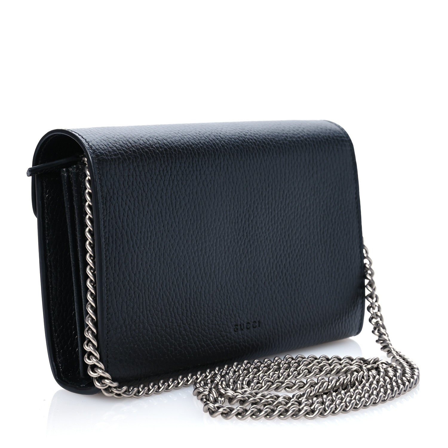 Gucci Calfskin Mini Dionysus Chain Wallet Black 3 of 12