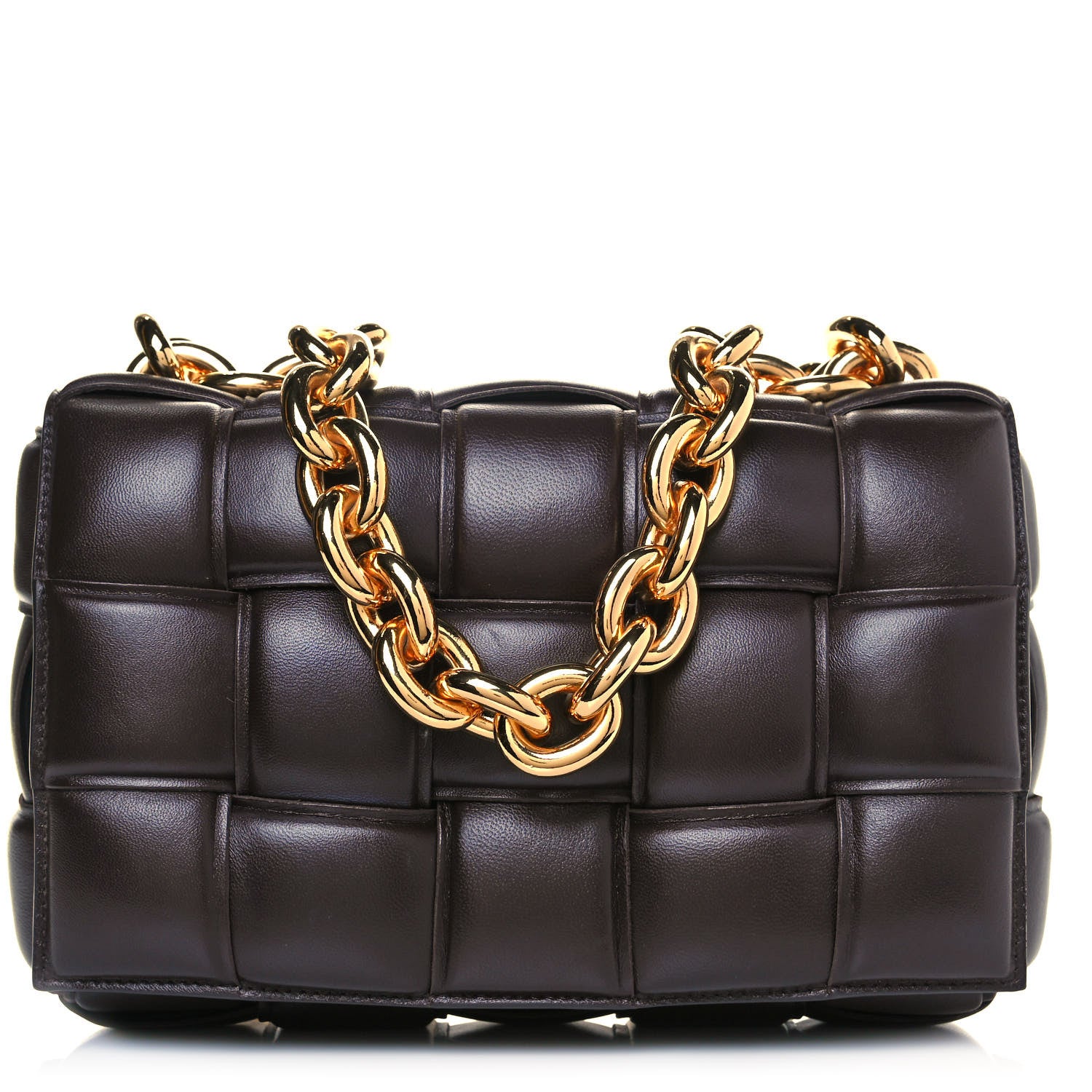 Bottega Veneta Lambskin Maxi Intreccio Padded Chain Cassette Crossbody Bag Black 1 of 10